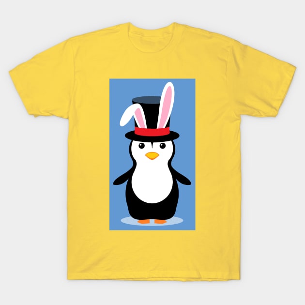 PENGUIN IN A BUNNY EARS HAT T-Shirt by JeanGregoryEvans1